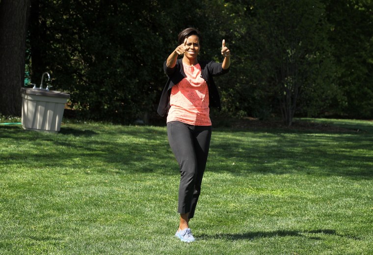 First Lady Michelle Obama Hosts White House Kitchen Garden Spring Planting